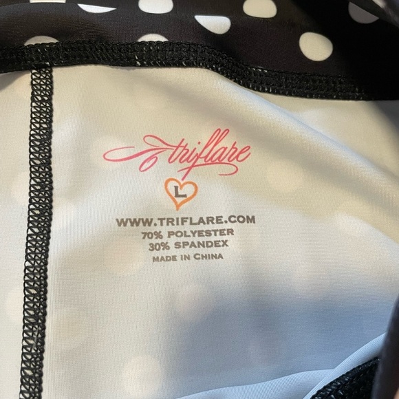 Party Polka Dot and Floral Triflare Leggings Womens L - Picture 7 of 7